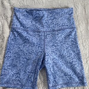 Athleta Blue Bike Shorts with Textured Pattern